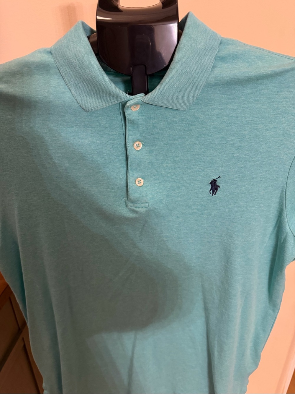 Polo Ralph Lauren Classic Fit Polo Shirt Mens M Aqua Blue Pony Golf Cotton
